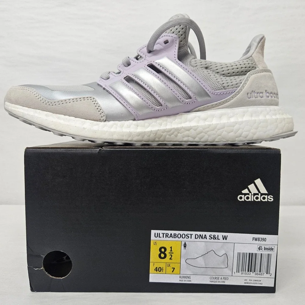 Adidas‎ Ultraboost DNA S&L Running Shoes FW8390 Silver Lavender Women Size 8.5
